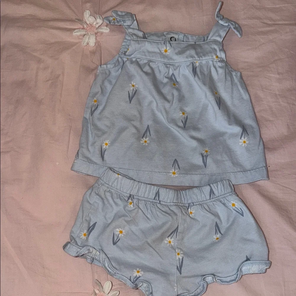 Carter's Blue Floral Diaper Cover Set